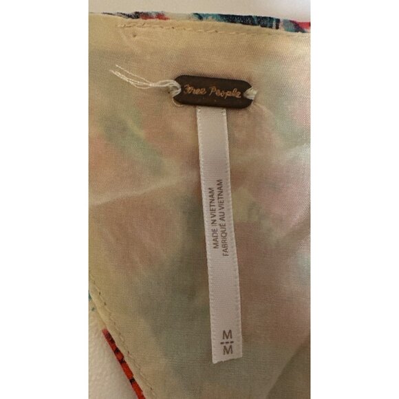 Free People Mabel Printed Blouse Roses Combo Size Medium - Picture 4 of 5